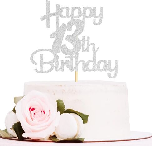 Sotpot Happy 80th Birthday Cake Topper Silver Glitter 80th Cake Toppers 80 Birthday Cake Decorations Cheers to 80 Fabulous Party Cake Picks - 1 Pack in Saudi Arabia