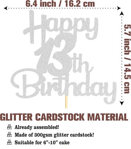 Sotpot Happy 80th Birthday Cake Topper Silver Glitter 80th Cake Toppers 80 Birthday Cake Decorations Cheers to 80 Fabulous Party Cake Picks - 1 Pack in Saudi Arabia