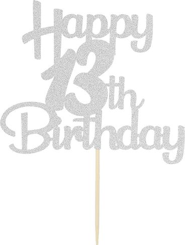 Sotpot Happy 80th Birthday Cake Topper Silver Glitter 80th Cake Toppers 80 Birthday Cake Decorations Cheers to 80 Fabulous Party Cake Picks - 1 Pack in Saudi Arabia