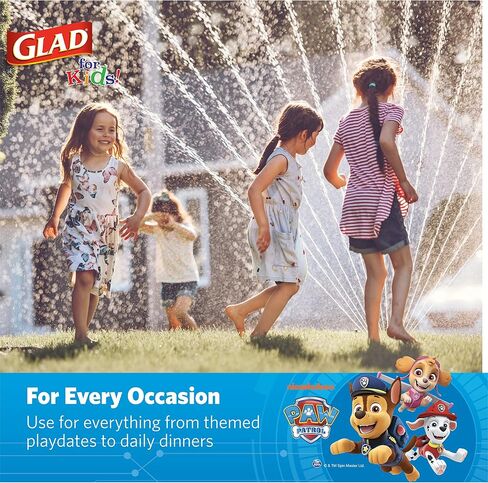 Glad for Kids 8 1/2" Paper Plates, Small Blue Round with Paw Patrol Design, Heavy Duty Disposable Soak Proof Microwavable, Core Pups Blue, 8.5", Pack of 100 in Saudi Arabia