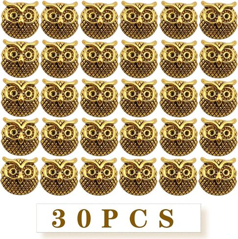Bronagrand 30pcs عتيقة ذهبية البومة الفواصل الخرزات التبت سبيكة حبات الرأس الفضفاضة حبات المجوهرات in Kuwait
