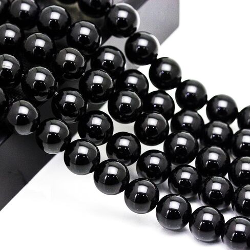 Gemstone Round Loose Beads Approxi 15.5 inch 1 Strand per Bag for Jewelry Making Findings Accessories (4mm, Black Onyx Agate) in Kuwait