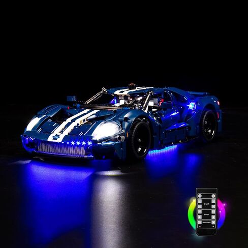 مجموعة مصابيح LED Vonado متوافقة مع LEGO 2022 Ford GT 42154 ، التحكم عن بعد Technic Ford GT Light Kit متوافق مع سيارة LEGO للبالغين 42154 (بدون نموذج) in Kuwait