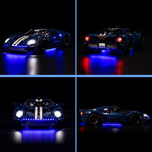 مجموعة مصابيح LED Vonado متوافقة مع LEGO 2022 Ford GT 42154 ، التحكم عن بعد Technic Ford GT Light Kit متوافق مع سيارة LEGO للبالغين 42154 (بدون نموذج) in Kuwait