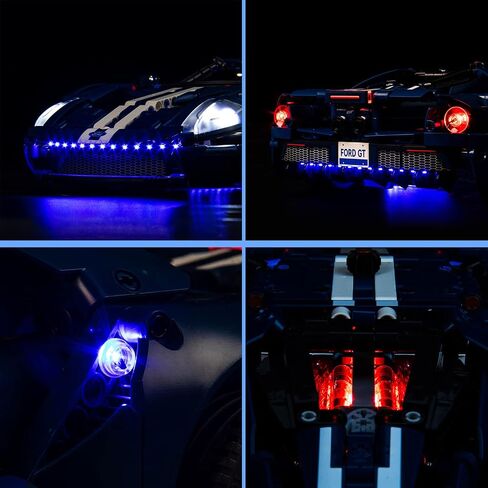 مجموعة مصابيح LED Vonado متوافقة مع LEGO 2022 Ford GT 42154 ، التحكم عن بعد Technic Ford GT Light Kit متوافق مع سيارة LEGO للبالغين 42154 (بدون نموذج) in Kuwait