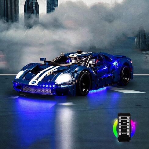 مجموعة مصابيح LED Vonado متوافقة مع LEGO 2022 Ford GT 42154 ، التحكم عن بعد Technic Ford GT Light Kit متوافق مع سيارة LEGO للبالغين 42154 (بدون نموذج) in Kuwait