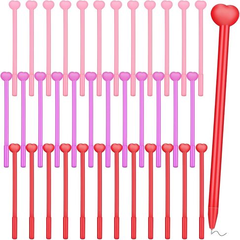 100 Pcs Heart Gel Pens - Pink Ink, Valentine's Day Gift, Bulk Pens with Black Refills in Kuwait