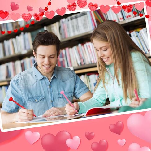100 Pcs Heart Gel Pens - Pink Ink, Valentine's Day Gift, Bulk Pens with Black Refills in Kuwait