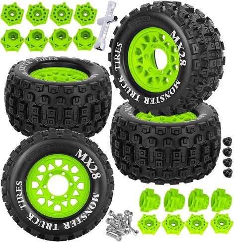 RC MX28 2.8 "عجلة إطارات الشاحنات لـ 1/10 صخور كبيرة من الجرانيت 3S/Stampede Rustler RC Car ، عجلات RC مع 12 مم/14 مم hex.red (4pcs) in Kuwait