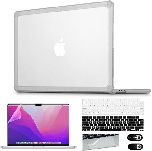 بالنسبة إلى MacBook Air 13.6 بوصة Case 2024-2022 M3 A3113 M2 A2681 حالة واقية ، وغطاء مقاوم للصدمات الربعة ذات الربعة مع فيلم شاشة ولوحة المفاتيح وغطاء لوحة اللمس والكاميرا ، والشفافة in Kuwait
