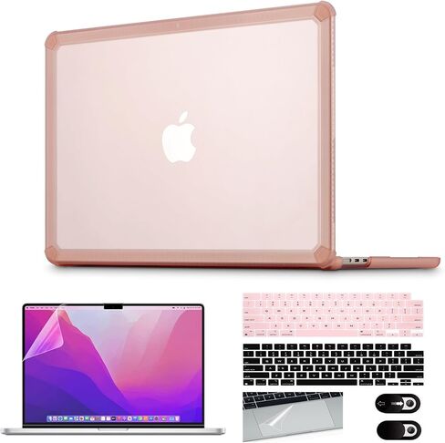 بالنسبة إلى MacBook Air 13.6 بوصة Case 2024-2022 M3 A3113 M2 A2681 حالة واقية ، وغطاء مقاوم للصدمات الربعة ذات الربعة مع فيلم شاشة ولوحة المفاتيح وغطاء لوحة اللمس والكاميرا ، والشفافة in Kuwait