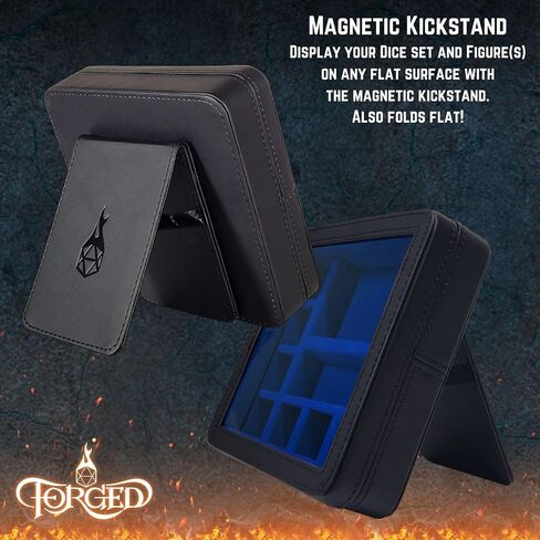 Forged Dice Co. RPG Character Shrine Display Case for Dice and DND Miniatures - Includes Travel Dice Tray and Display Lid - Compatible with Dungeons and Dragons Dice - Blue in Saudi Arabia