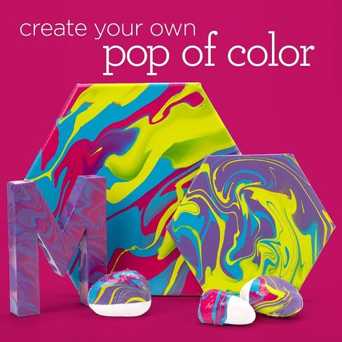 Apple Barrel Color Pop Pre-Mixed Set, Set of 4 Fluid Ready Pour Paints Perfect for DIY Arts and Crafts Projects, 13480E in Kuwait