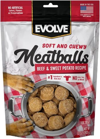 Evolve Classics Soft & Chewy Beef & Sweet Potato Recipe Meatballs, 10oz. in Kuwait