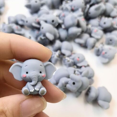 3D Shaped Elephant Focal Beads for Pens Cute Silicone Focal Beads for Keychain Making DIY Gifts Lanyard Making 8Pcs in Saudi Arabia