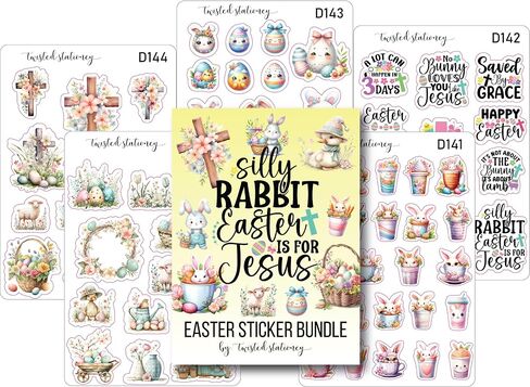 5 Sheets 100+ Count Easter Stickers, Egg Chick Bunny Carrot Sticker for Easter Party Decoration, Planner Stickers, Journal in Saudi Arabia