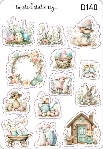 5 Sheets 100+ Count Easter Stickers, Egg Chick Bunny Carrot Sticker for Easter Party Decoration, Planner Stickers, Journal in Saudi Arabia