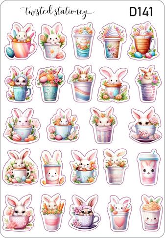 5 Sheets 100+ Count Easter Stickers, Egg Chick Bunny Carrot Sticker for Easter Party Decoration, Planner Stickers, Journal in Saudi Arabia