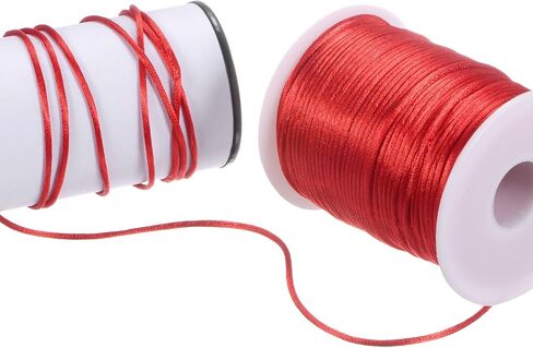 Harfington Satin Nylon Cord String 2.5mm 330 قدم أساور ناعمة حريرية لسلسلة Macrame Kumihimo الصينية القلادات المصنوعة من المجوهرات ، الذهب الداكن in Kuwait
