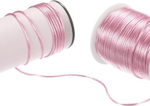 Harfington Satin Nylon Cord String 2.5mm 330 قدم أساور ناعمة حريرية لسلسلة Macrame Kumihimo الصينية القلادات المصنوعة من المجوهرات ، الذهب الداكن in Kuwait