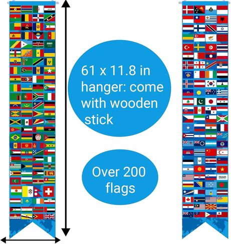 3pcs أكثر من 200 لافتة العلم الدولي 71 بوصة في الفصل الدراسي ترحيب براية البلاد علم العلم العلم البونتينج شرفة لافتة للأحداث الرياضية لوازم حفلة عيد ميلاد كرة القدم (الأزرق) in Kuwait