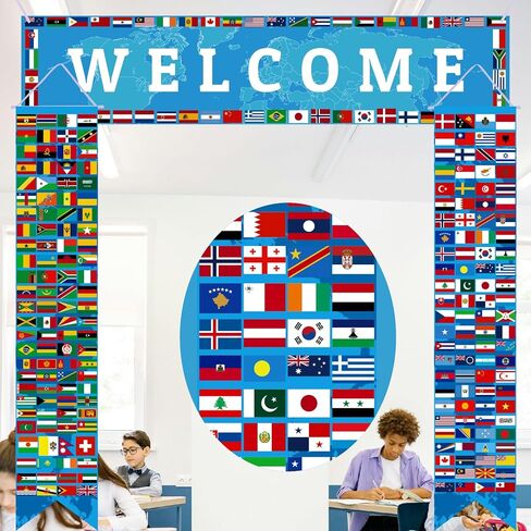 3pcs أكثر من 200 لافتة العلم الدولي 71 بوصة في الفصل الدراسي ترحيب براية البلاد علم العلم العلم البونتينج شرفة لافتة للأحداث الرياضية لوازم حفلة عيد ميلاد كرة القدم (الأزرق) in Kuwait