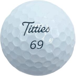 Fore Guys Titties 69 Premium Soft Feel 3-Piece Urethane Funny Novelty White Golf Balls with Putting Alignment [3-Pack Sleeve]