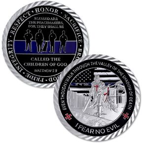 US Police Officers Challenge Coin Thin Blue Line Law Enforcement