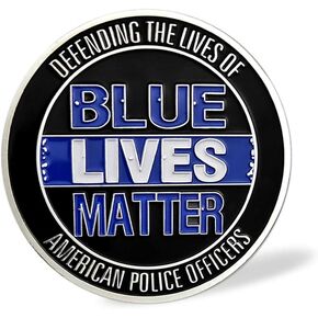 Police Officer Law Enforcement Military Coin Thin Blue Line Challenge Coin