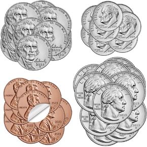 ملصقات قابلة للإزالة - Money Math - عملات معدنية أمريكية أرباع النيكل ودايمات البنسات للمكاتب (24 مجموعة)