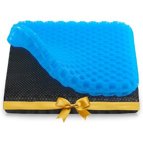 Gel Seat Cushion, Office Chair Cushion, Seat Cushion for Desk Chair, Wheelchair Cushions Pressure Relief, 1.6" Cooling Gel Seat Cushion for Car Seat Soft & Breathable, Comfortable Stadium Seat Cushion