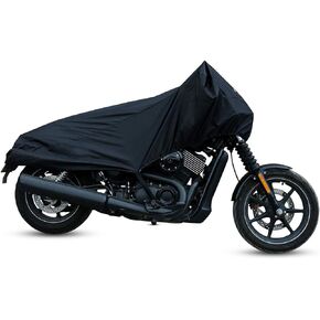 غطاء دراجة نارية X AUTOHAUX خفيف الوزن نصف غطاء خارجي مقاوم للماء وغبار المطر أسود XL لمعظم الفساتين الكاملة للتجول في الطراد