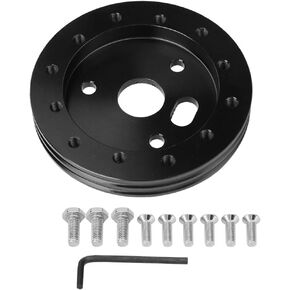 KIMISS Steering Wheel Pad, Universal Steering Wheel to Grant 3 Hole 0.5in Hub Spacer Pad for 6 Hole Adapter(Black)
