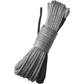 Synthetic Winch Rope 1/4 Inch x 50 ft 7700LBs with Black Protecing Sleeve for ATV UTV SUV Winches Line Cable Rope(Gray)