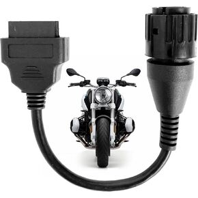 OHP 10 to 16 Pin OBD2 Adapter for BMW Motorcycles - Compatible with GS-911 Diagnostic Tool, OBDLink | Quality Mold (Portable)