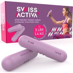 Swiss Activa+ 3 lb Weights for Women Set of 2 - Durable Silicone and Pure Iron Dumbbells for Women at Home, Versatile Home Workout Equipment for Strong, Toned Arms - Ideal Home Gym Workout Companion