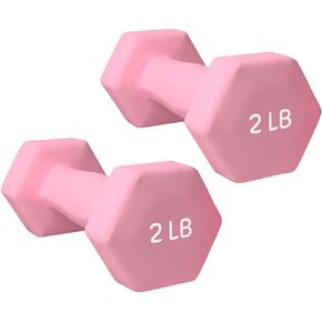 Neoprene Coated Dumbbell Hand Weight Pairs – Versatile Dumbbell Set for Exercise & Fitness, Home Gym Equipment – Non-Slip, Color-Coded Hex Shaped Free Weights for Men and Women, 2LB, 4LB, 6LB, 8LB Pounds