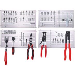 Magnetic Tool Holder & Pad, Mechanic Tool Tray, Magnetic Parts Mat, Automotive Organizer for Screws, Bolts, Wrench and Socket, Super Strong Magnets Stay Vertical, Horizontal and Upside Down (Set of 4)