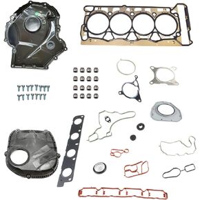 Engine Overhaul Rebuild Kit with Timing Cover Cylinder Head Gasket Set Replacement for Volkswagen Jetta Tiguan Audi 1.8T 2.0T