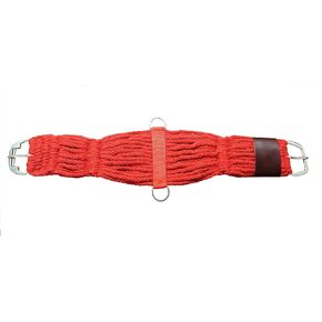 Leatheera Woolen Girth With Ss Hardware Color Red Size 32" For Mole/Horse