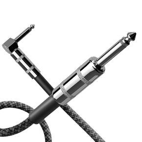 REGIS 1/4 Inch Cable TS Guitar Cable 10 ft 1-Pack, Instrument Cable Guitar AMP Cord Straight to Right Angle 6.35mm Male to Male Stereo Audio Cable for Electric Guitar, Bass, Amplifier, etc
