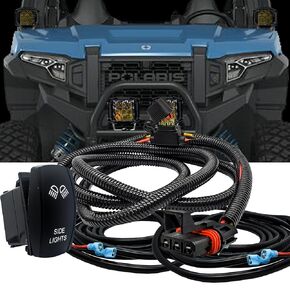 Side Lights On/Off Rocker Switch Split Wire Power Busbar Plug Wire Harness Kit Compatible with 2019-2024 Polaris RZR Trail S 900/1000 Xpedition XP ADV Ultimate Northstar Premium Models