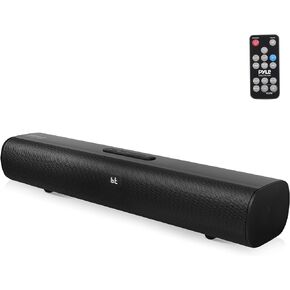 Pyle 2-Channel Tabletop Soundbar Digital Speaker System - Digital Amplifier with DSP Streaming Tabletop Stand Mount TV Digital System with AUX/Optical In/USB In/HDMI (ARC), LED Display