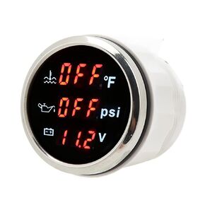 Focket 3 in 1 Digital Water Temp Gauge,Oil Pressure Gauge,Voltage Meter for Car Motorcycles,LED Display DC9-32V 2in 52mm Universal Fuel Level Gauge RV Yacht Boat Ship Auto,(Focketwavig7s14u)