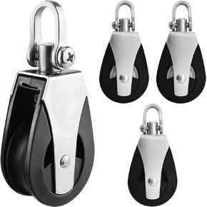 4 PCS Sailing Blocks Stainless Steels Swivel Block Sailboat 40mm Smooth Silent Bearing Universal Head High Load Capacity
