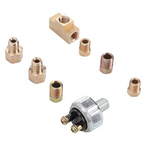 Aramox Hydraulic Brake Light Switch Adapter, Universal Inline Hydraulic Brake Light Switch Kit with Adapters, Hydraulic Brake Fitting with Tee Adapter, 3/8in 1/4in Tube Nut, 3/16-1/4in Adapter