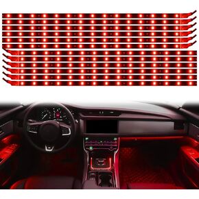 Ice Blue LED Strip Lights for Car BaishenglinMotor 12-Pack DC12V Waterproof 30CM/11.8"/1FT 5050 15-SMD LED Strip Underbody Light for Car Motorcycles Golf Cart Decoration Interior Exterior Strip Lights