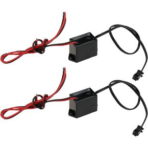 2 Pcs DC 12V EL Wire Inverter, 1-5M Electroluminescent Driver Unit for Neon Glow Cold Light Strip