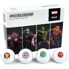 إصدار خاص من Volvik x Marvel مكون من 3 قطع من كرات الجولف البيضاء 12 قطعة
