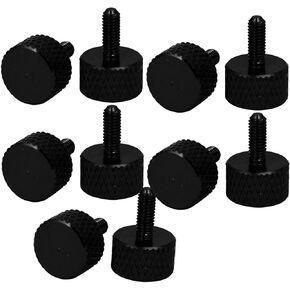 uxcell Computer PC Graphics Card M3x8mm Fully Threaded Knurled Thumb Screws Black 10pcs